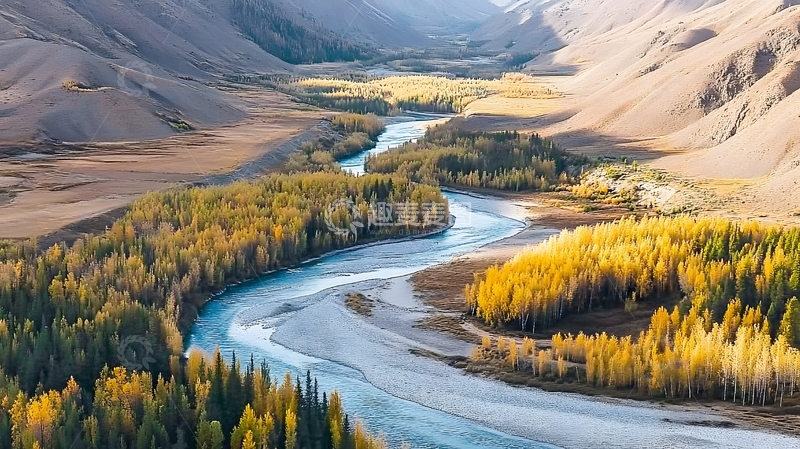 高清大图下载【趣麦麦图】秋日河谷风光摄影