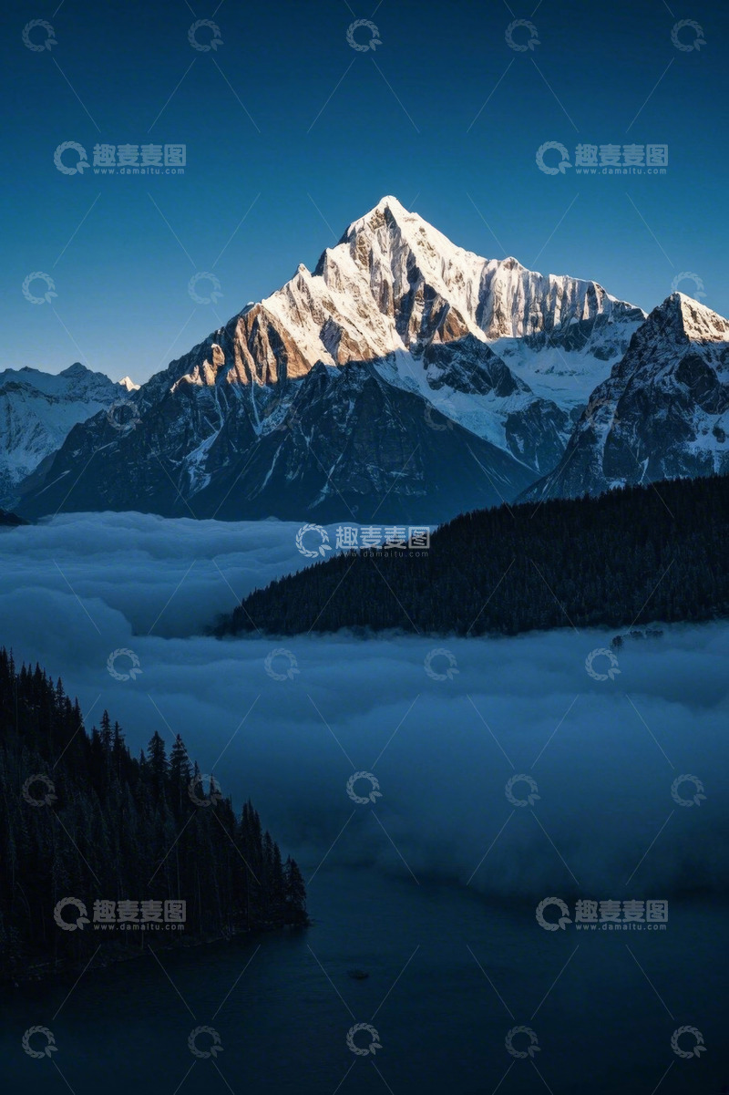 高清大图下载【趣麦麦图】雪山云海自然风光景象