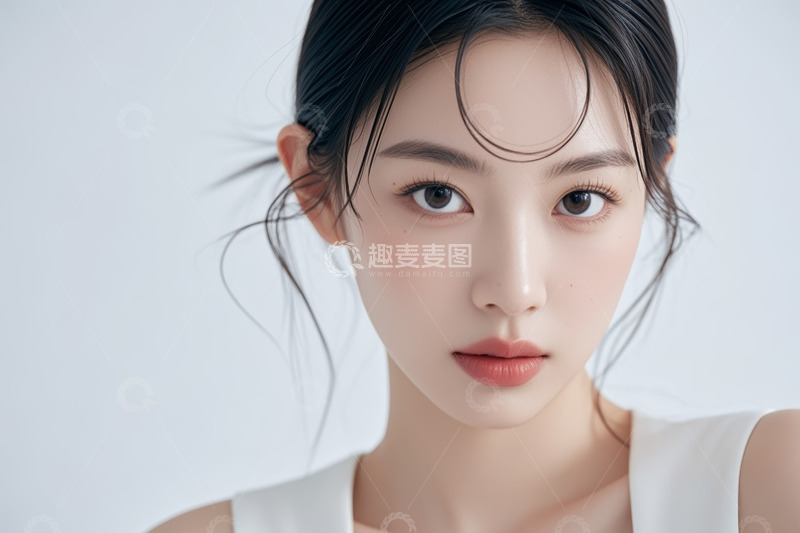 高清大图下载【趣麦麦图】亚洲女性美容肖像特写