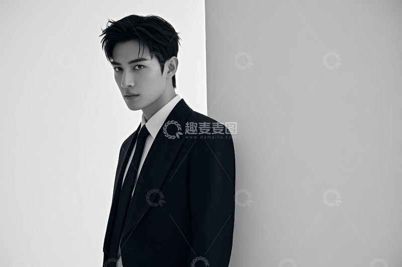 高清大图下载【趣麦麦图】身着西装男士半身肖像