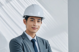 戴安全帽的商务男士肖像