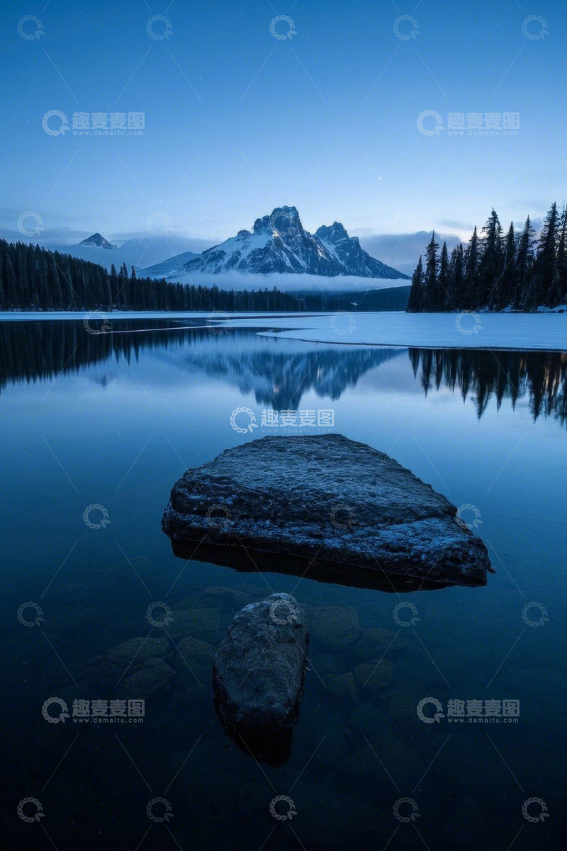 高清大图下载【趣麦麦图】雪山湖泊森林自然风光