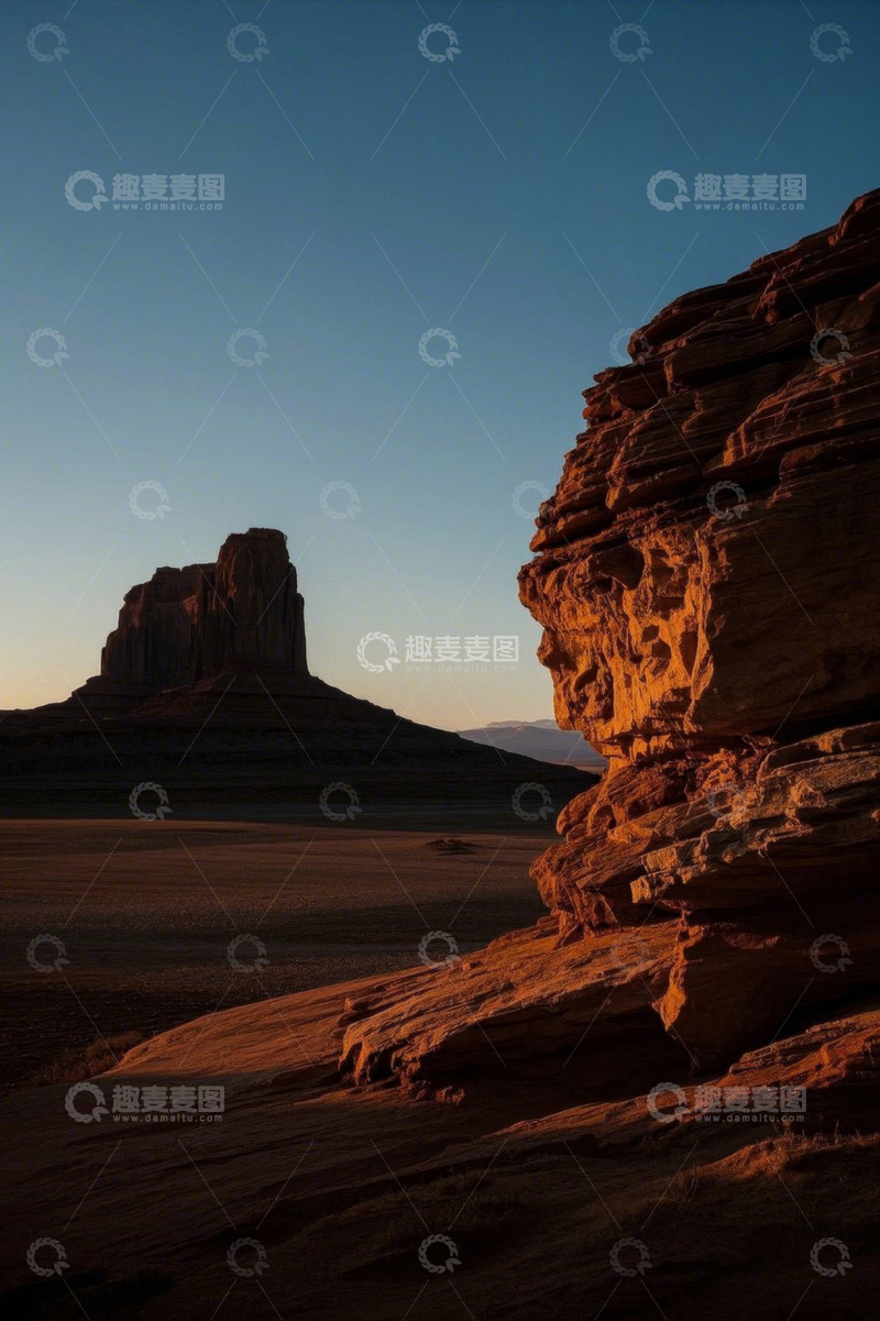 高清大图下载【趣麦麦图】沙漠中的岩石景观