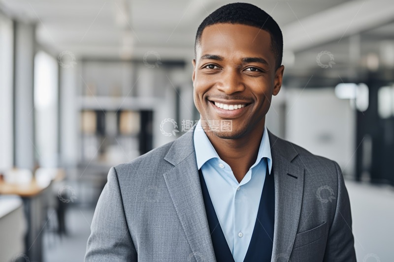 高清大图下载【趣麦麦图】商务男士办公室微笑肖像