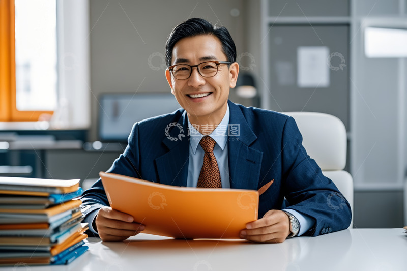 高清大图下载【趣麦麦图】商务男士办公室翻阅文件