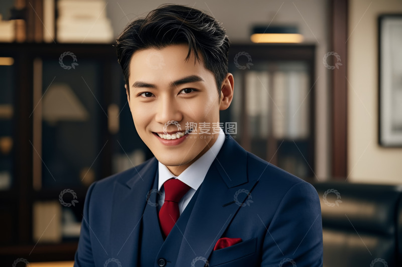 高清大图下载【趣麦麦图】穿西装微笑男士肖像