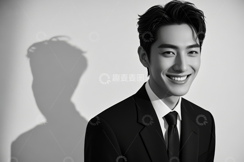 高清大图下载【趣麦麦图】穿西装微笑男士肖像