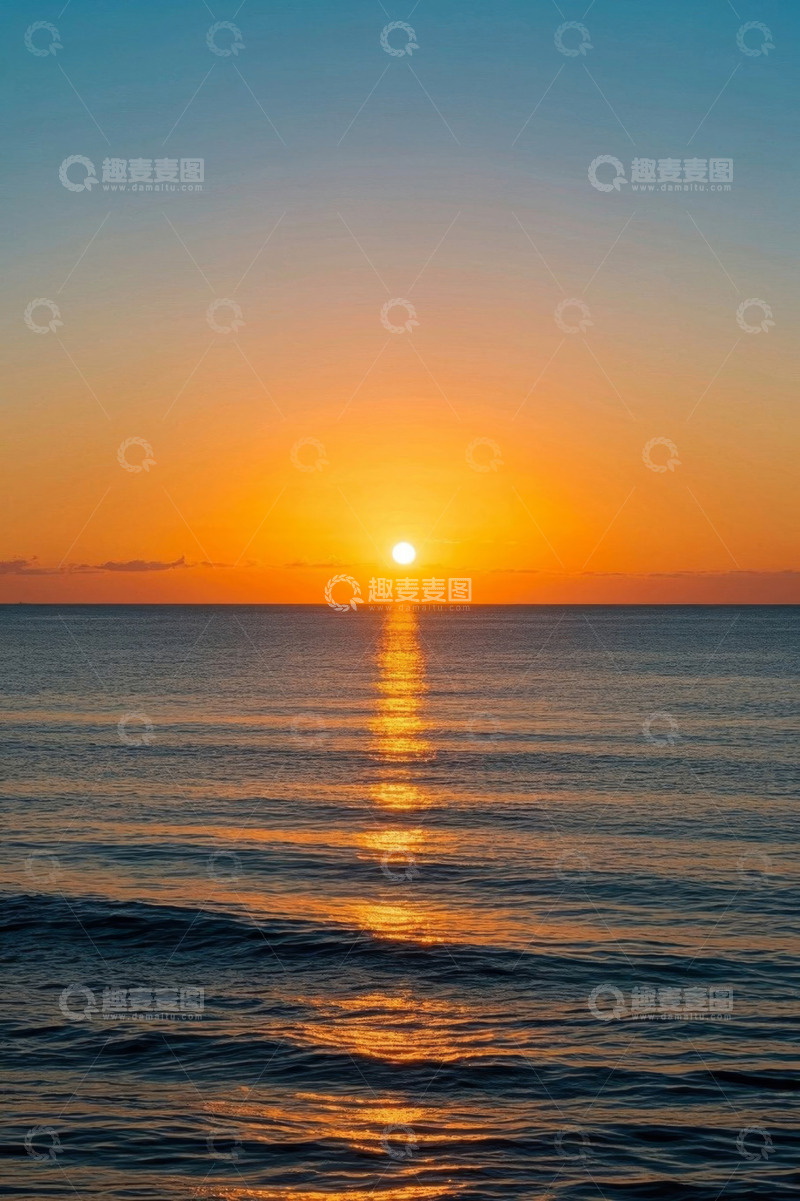 高清大图下载【趣麦麦图】海上日落美景