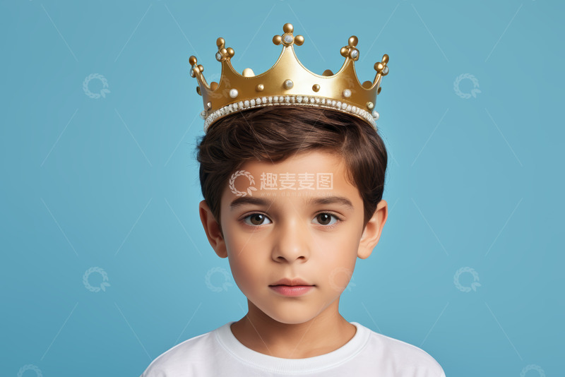 高清大图下载【趣麦麦图】戴皇冠小男孩肖像