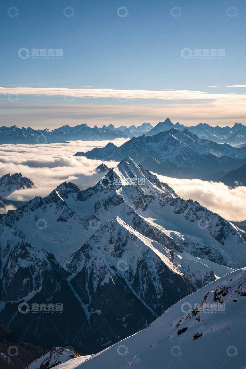 高清大图下载【趣麦麦图】雪山云海自然景观