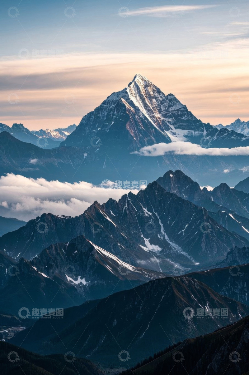 高清大图下载【趣麦麦图】雪山自然风光全景
