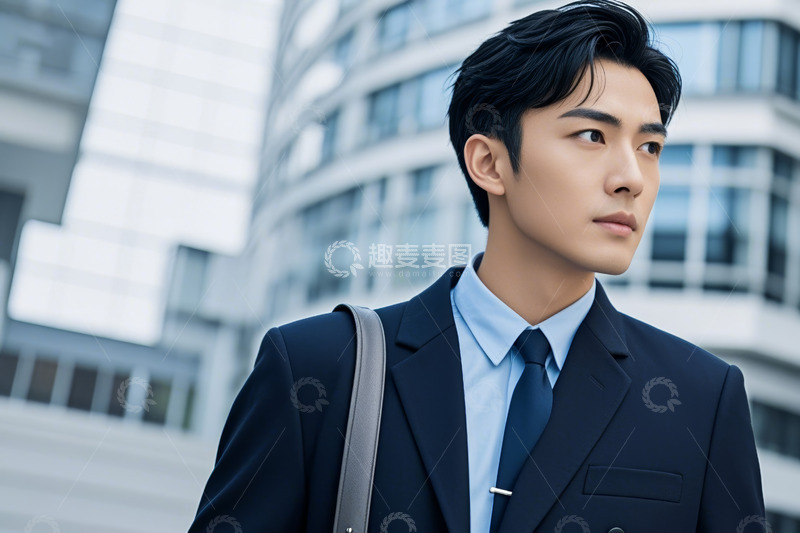 高清大图下载【趣麦麦图】商务男士户外办公场景