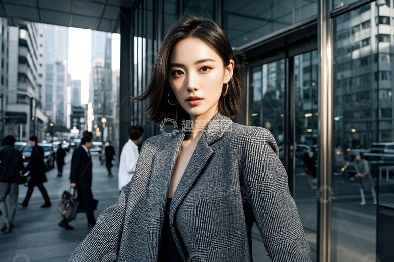 高清大图下载【趣麦麦图】都市街头的职业女性肖像