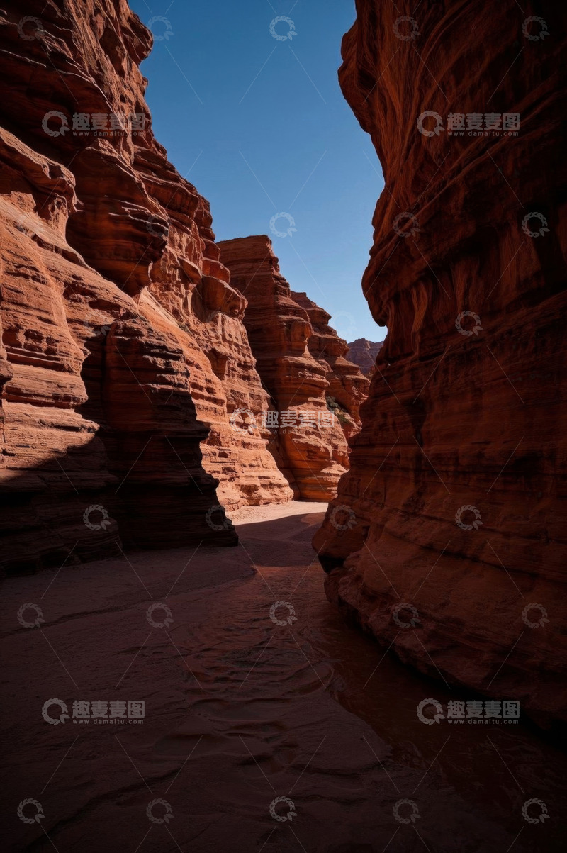 高清大图下载【趣麦麦图】峡谷中红色砂岩自然风光