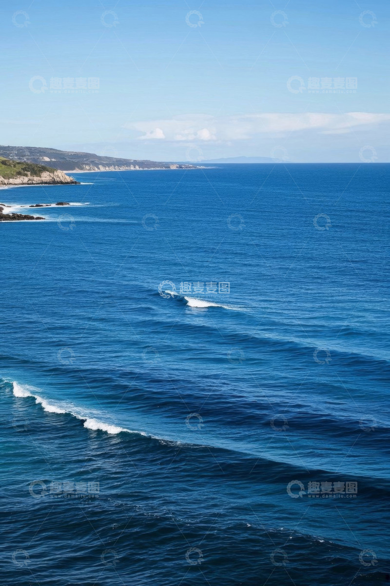 高清大图下载【趣麦麦图】蓝色海洋与岸边风景