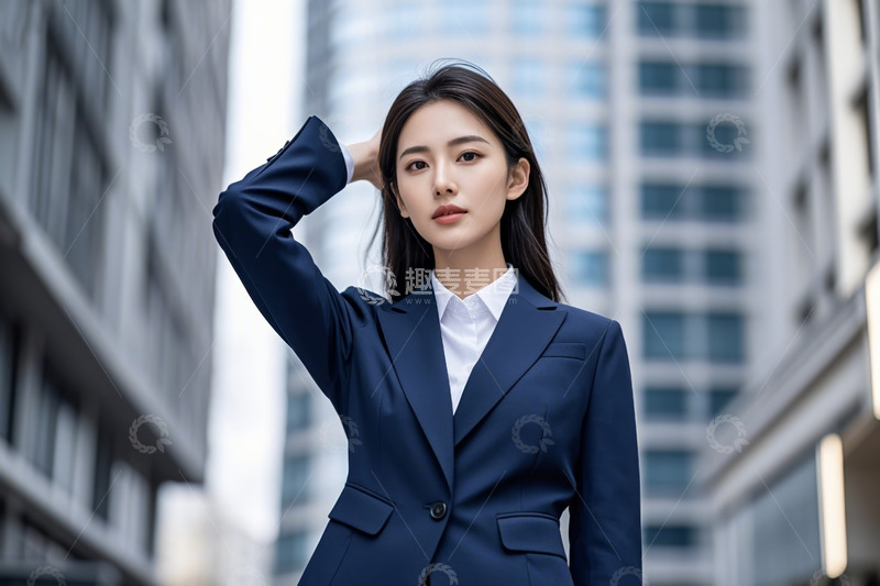高清大图下载【趣麦麦图】都市职场女性街头姿态