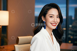 职业女性室内微笑肖像