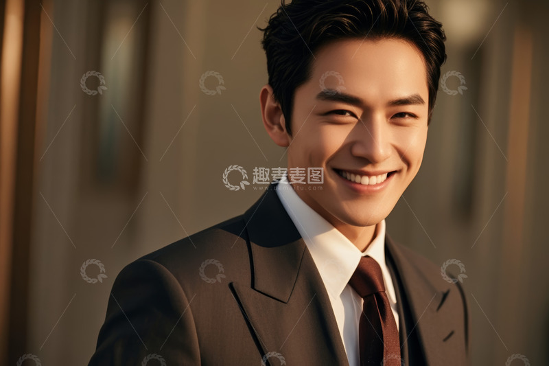 高清大图下载【趣麦麦图】微笑的商务男士肖像