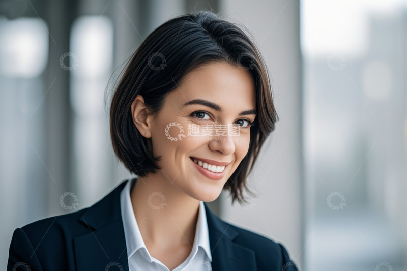 高清大图下载【趣麦麦图】微笑女商人半身特写