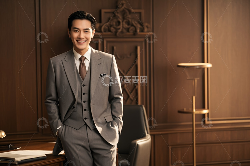 高清大图下载【趣麦麦图】身着西装的商务男士站立场景