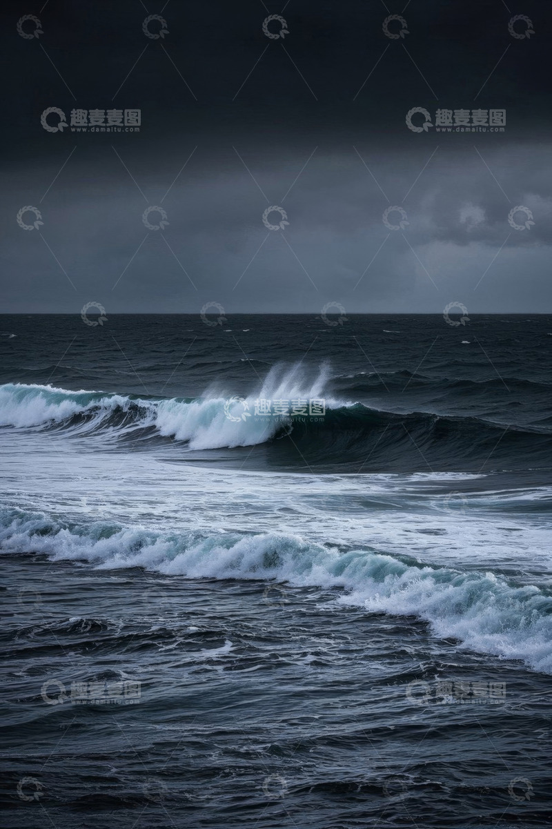 高清大图下载【趣麦麦图】海浪翻涌的海面景象