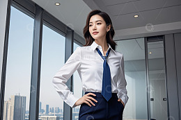 商务女性办公室内自信站立