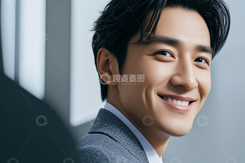高清大图下载【趣麦麦图】微笑男士半身肖像