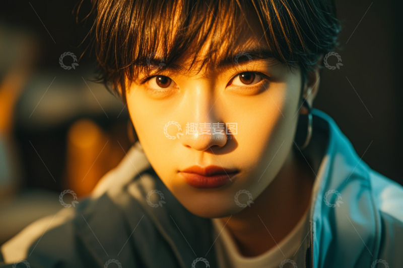 高清大图下载【趣麦麦图】年轻男子面部特写