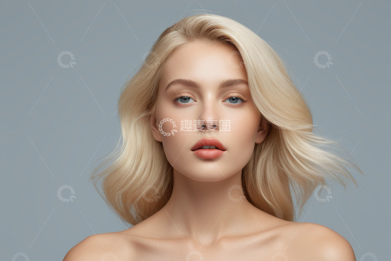 高清大图下载【趣麦麦图】金发女子面部特写