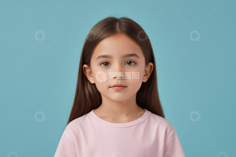 高清大图下载【趣麦麦图】小女孩正面免冠肖像