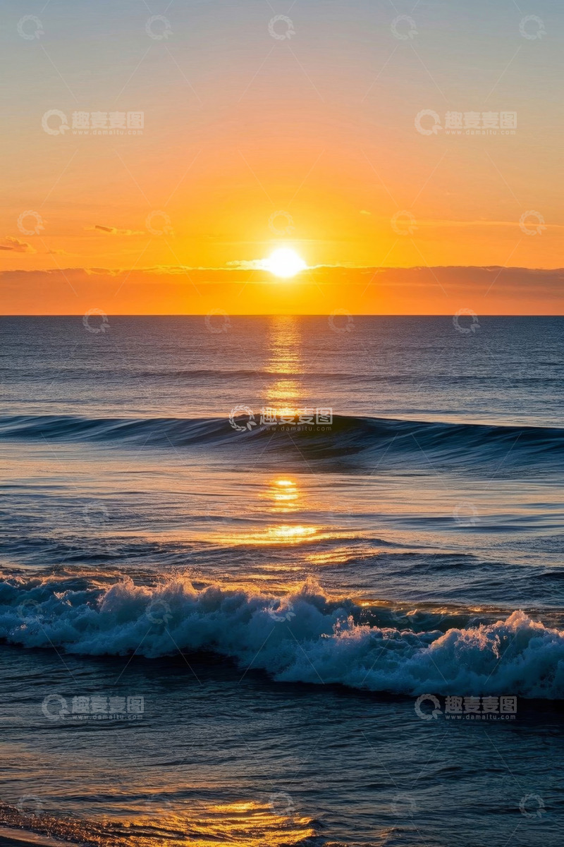 高清大图下载【趣麦麦图】海边日落海洋景观