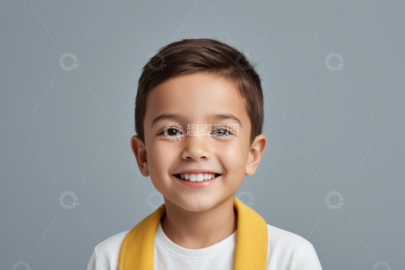 高清大图下载【趣麦麦图】微笑男孩半身肖像