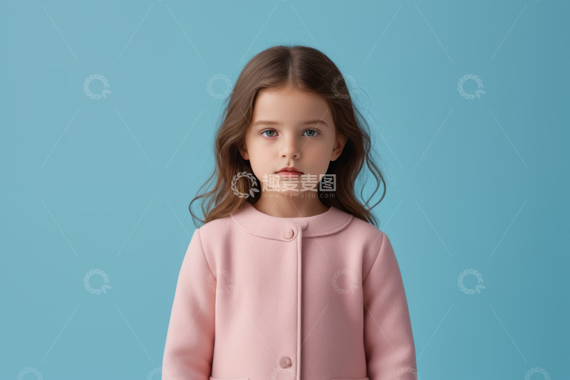 高清大图下载【趣麦麦图】穿粉色外套的小女孩肖像