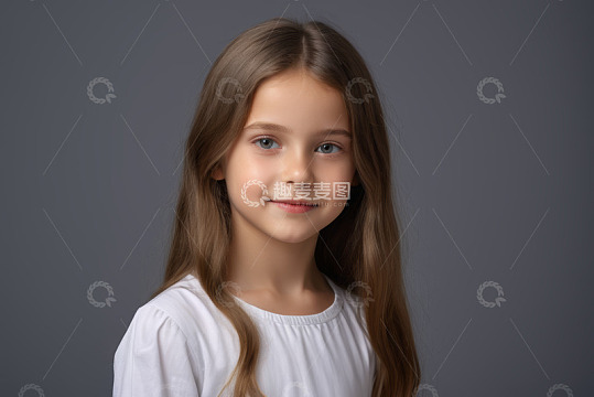 微笑女孩半身肖像