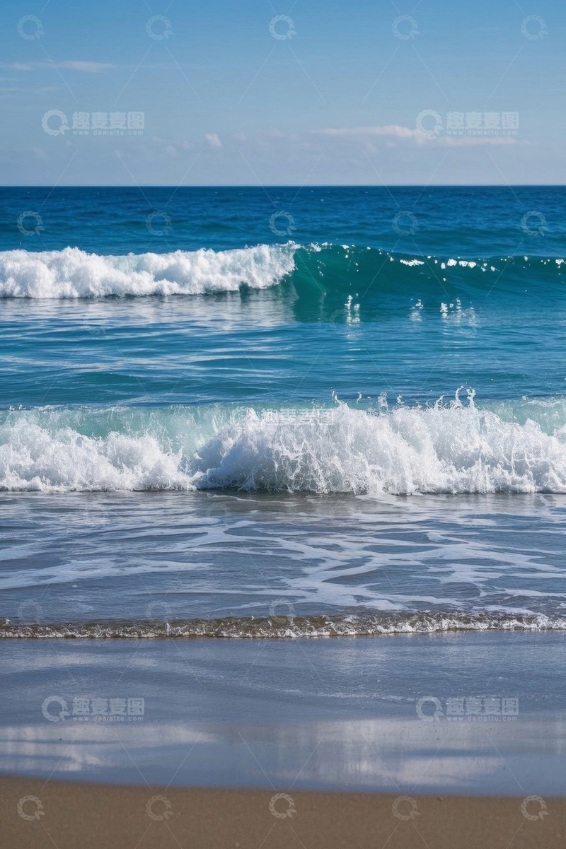高清大图下载【趣麦麦图】海滩海浪自然风光