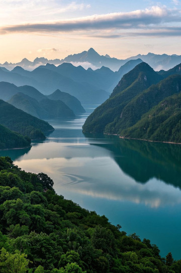 山水相依的自然风景