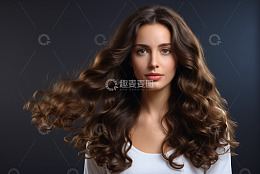 长发女性时尚肖像特写