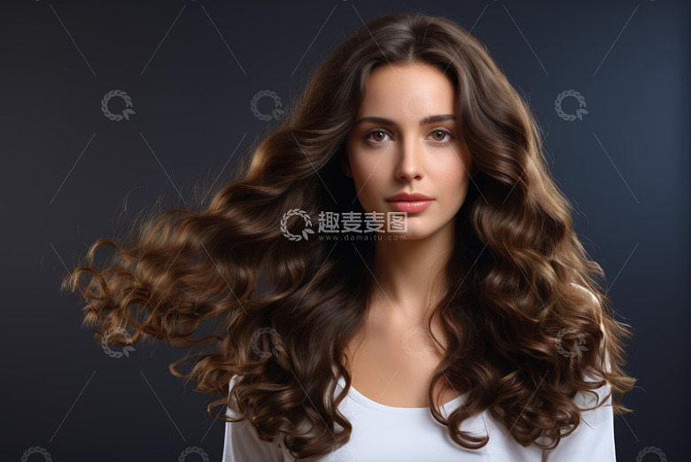长发女性时尚肖像特写