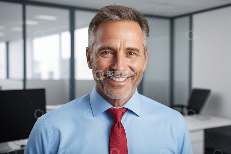 高清大图下载【趣麦麦图】办公室内微笑的商务男士