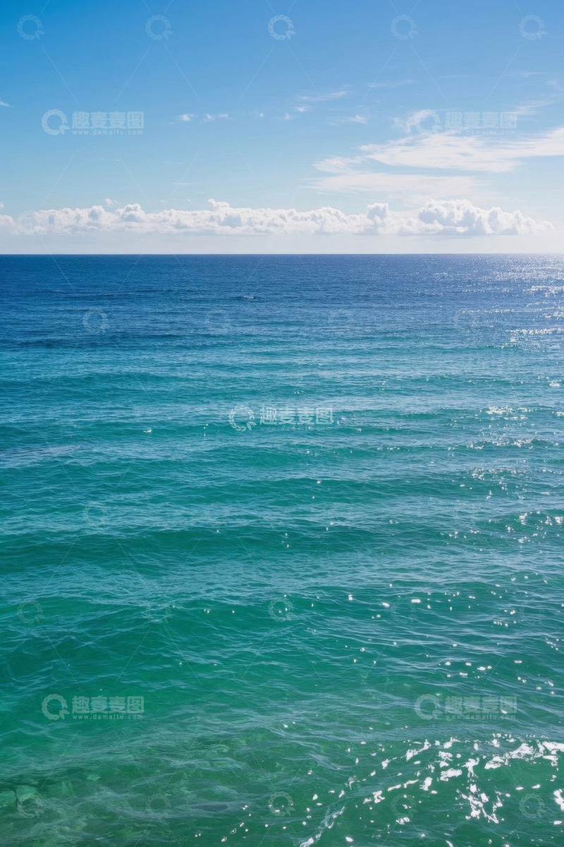 高清大图下载【趣麦麦图】蓝色海洋海面与天空景象