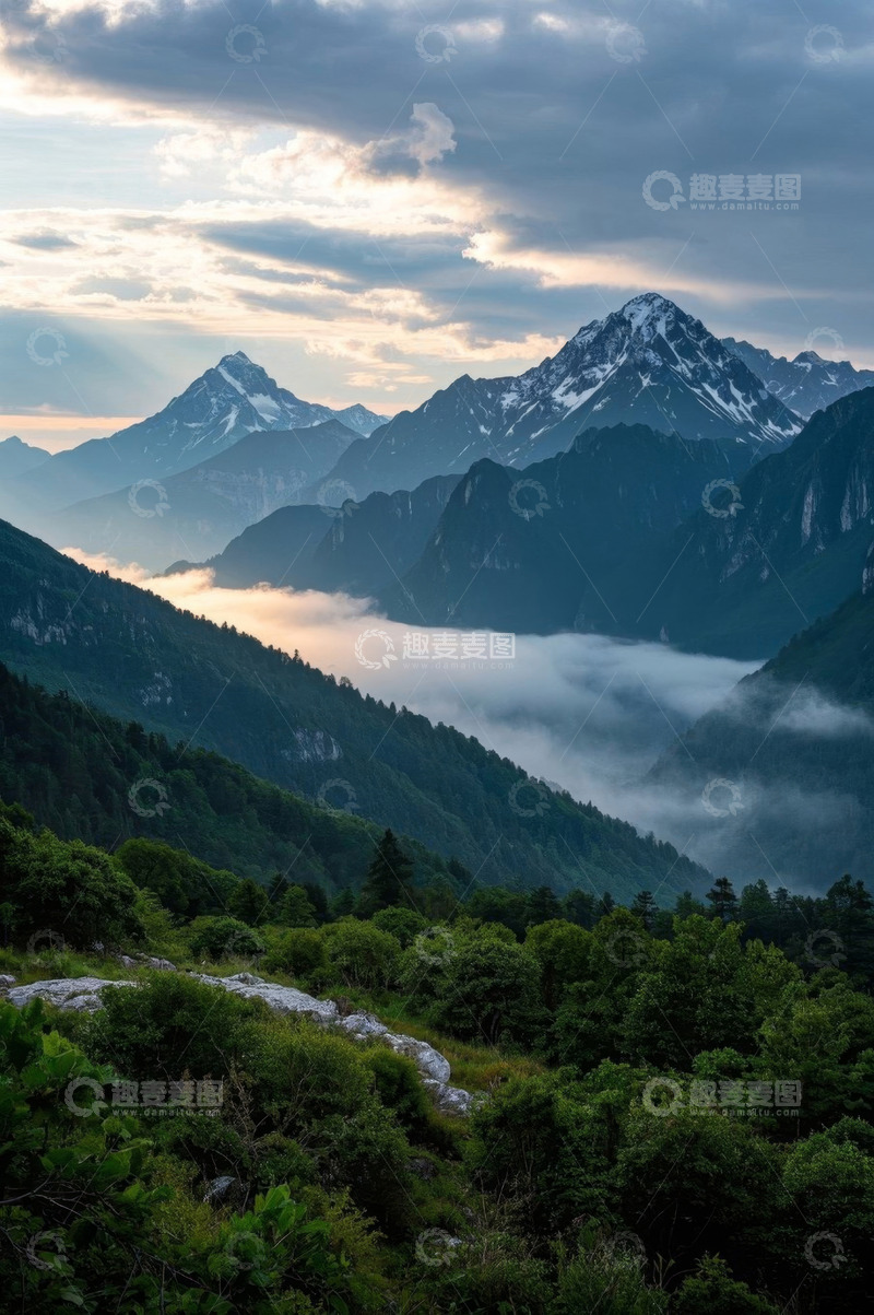 高清大图下载【趣麦麦图】山间云海自然风光景色
