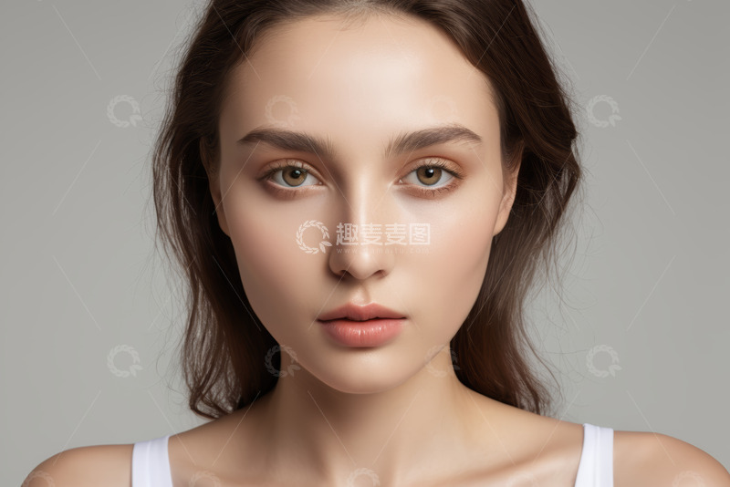 高清大图下载【趣麦麦图】女性面部特写肖像