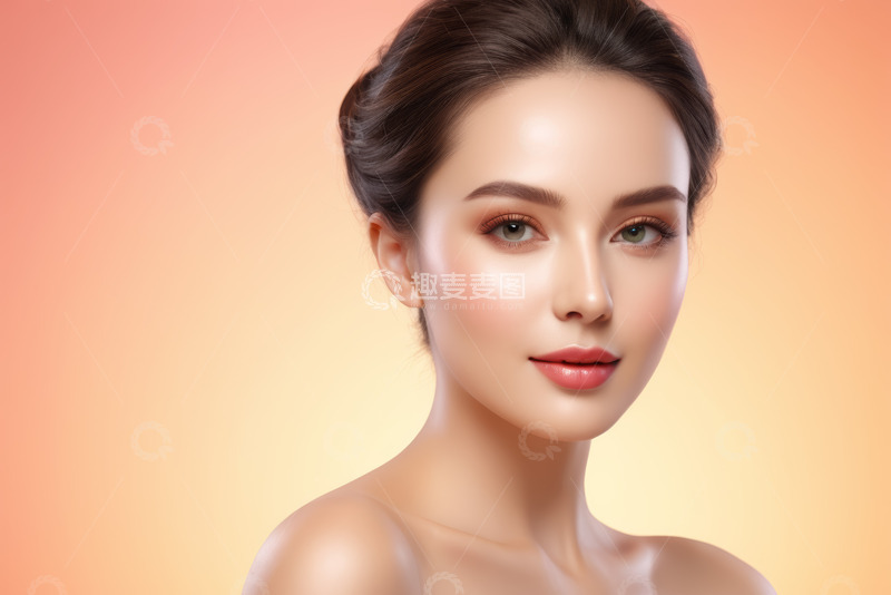 高清大图下载【趣麦麦图】女性面部特写肖像