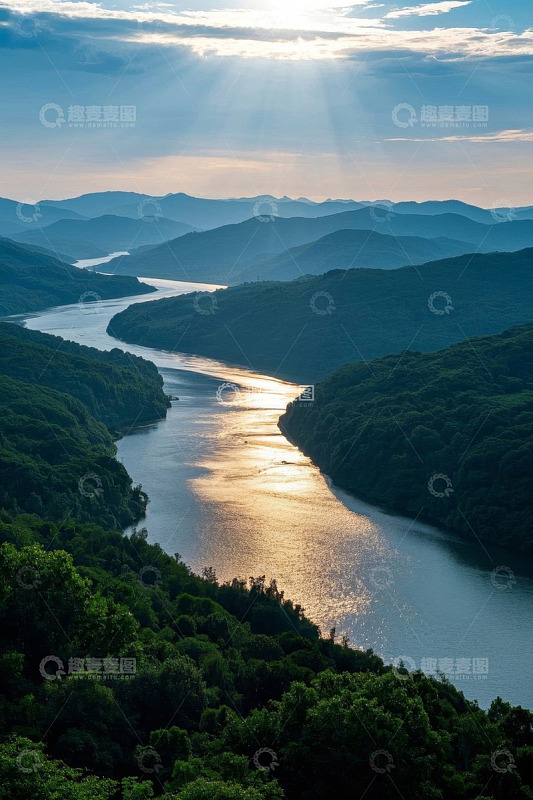 河流山谷自然风光