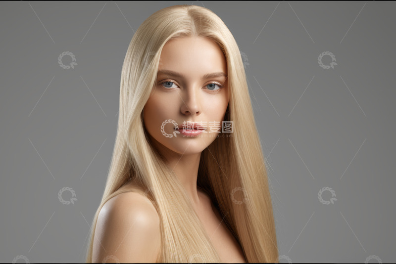 高清大图下载【趣麦麦图】金发女子面部特写