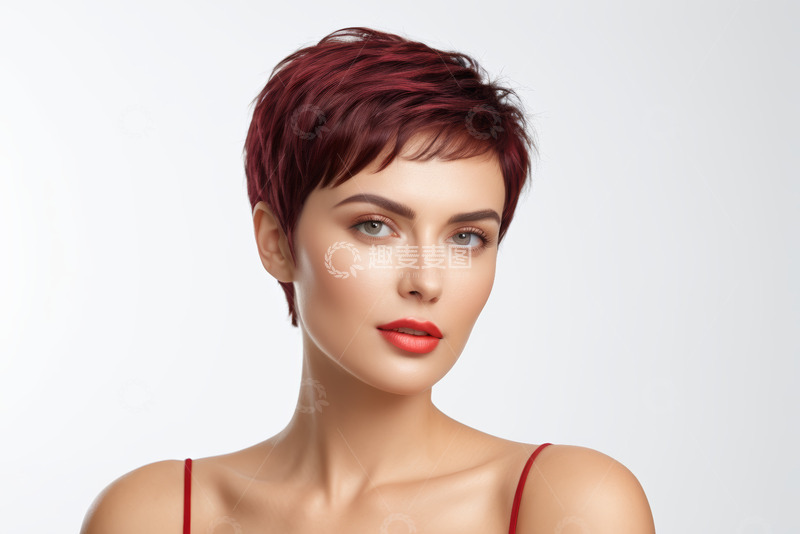 高清大图下载【趣麦麦图】红发短发女性肖像