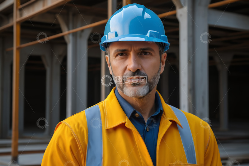 高清大图下载【趣麦麦图】建筑工地工人近景形象