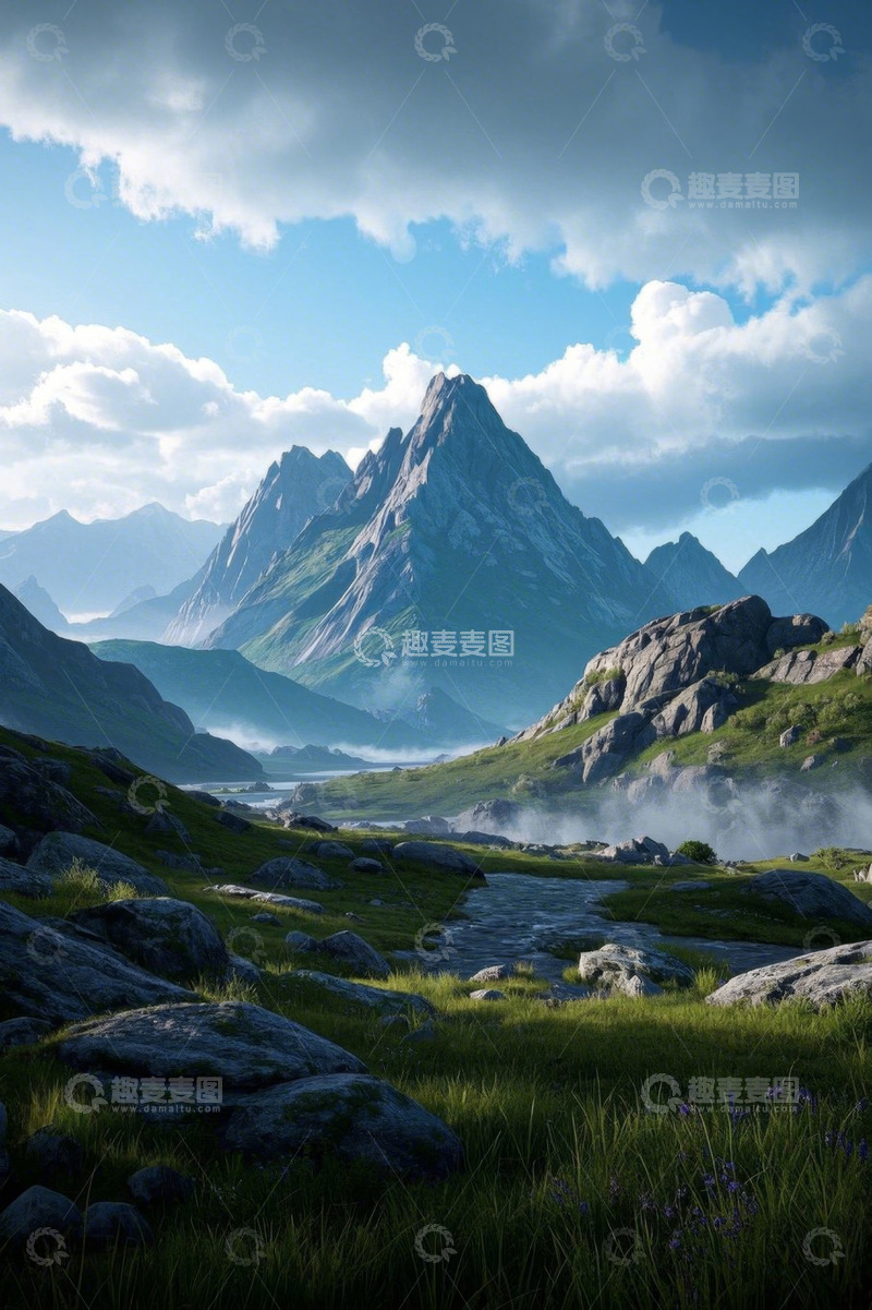 高清大图下载【趣麦麦图】高山草甸自然风光