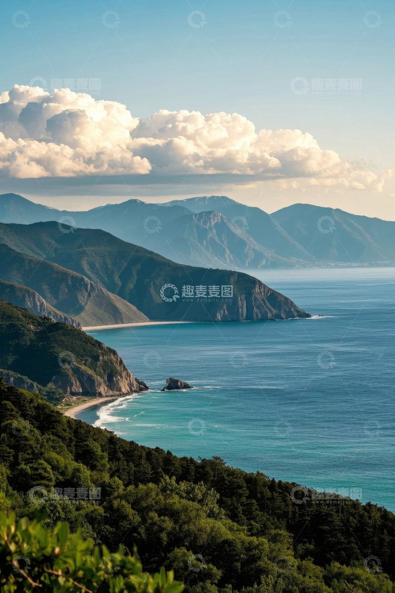 高清大图下载【趣麦麦图】山海相依的海岸风光