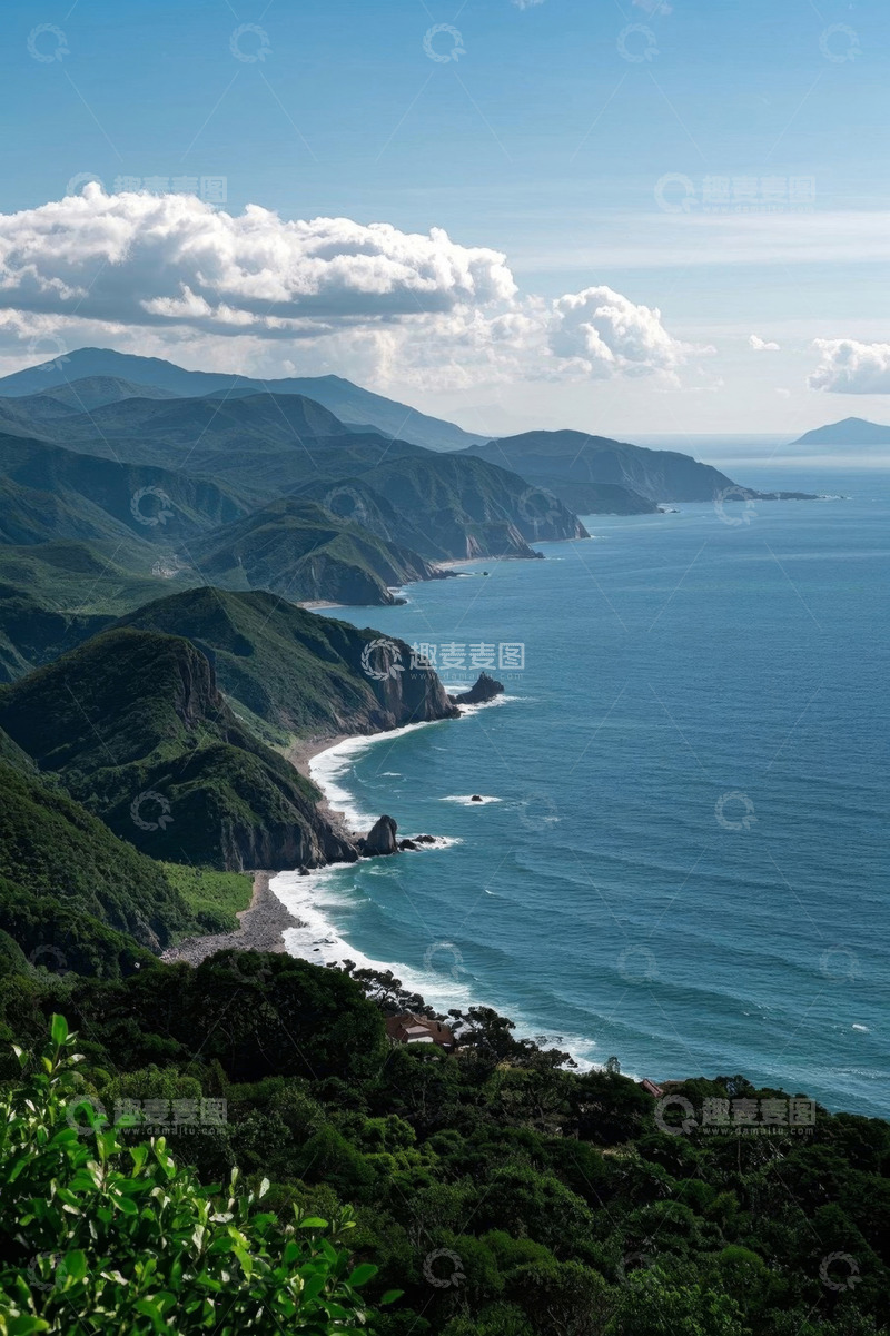 高清大图下载【趣麦麦图】山海相依海岸风光全景